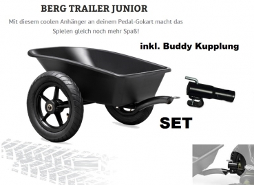 BERG Junior Anhänger L mit Buddy Kupplung Set